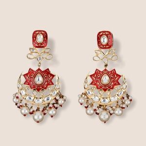 Kundan Chand Meenakari Gold Plated Women Earrings